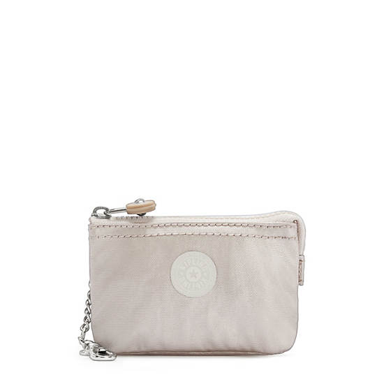 Kipling Creativity Mini Pouch Metallic Keychain Taske Beige | DK 2103QM